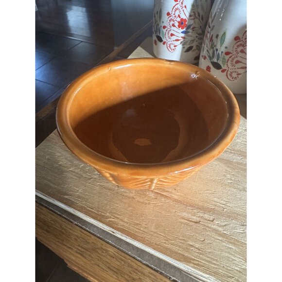 RRP Co Robinson Ransbottom Pottery Orange Mixing Bowl With Arts & Crafts Mission - Picture 2 of 6